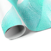 Wave Teal Aqua Motion White Abstract Pattern ラッピングペーパー (ロールコーナー)