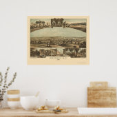 Waverly, NY Panoramic Map - 1881 ポスター (キッチン)