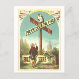 Waverly Pickwick & Owlペンズヴィンテージ広告 ポストカード