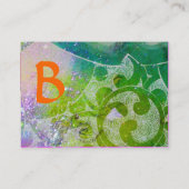 WAVESルビーモノグラム、明るい黄色の緑の赤いオレンジ 名刺 (裏面)