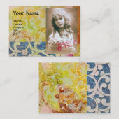 WAVES写真テンプレート、黄鮮やか色ピンクブルー 名刺 (正面/裏面)