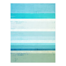 'Waves'青とベージュの抽象芸術アート