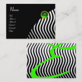WAVES スタイリッシュ MONOGRAM、白黒グリーン 名刺 (正面/裏面)