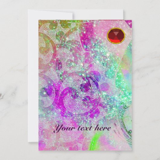 WAVES、明るい紫色の緑の青いピンクの金ゴールドが輝く (裏面)