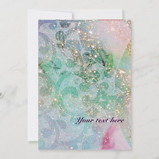 WAVES、明るい赤バイオレットブルーピンクの金ゴールドきらめき (裏面)