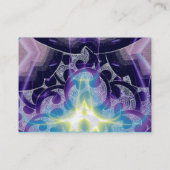 WAVES、明るい青鮮やか色の白い紫の渦巻き 名刺 (裏面)