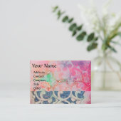 WAVES、明るい、ピンク鮮やかの青 名刺 (スタンド正面)