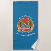 Waves 素晴らし On San Clementeビーチ-サーフィン ビーチタオル (正面)