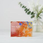 WAVES 2,明るい黄色鮮やかの茶色の紫色の青 名刺 (スタンド正面)