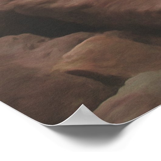 Waves and Boulders 0893 Art Print ポスター (角)