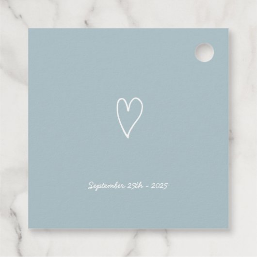 Waves and sea with Doodle hearts フェイバータグ (裏面)