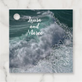 Waves and sea with Doodle hearts フェイバータグ (正面)