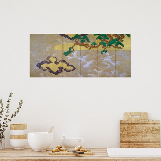 Waves at Matsushima (Right), Tawaraya Sotatsu ポスター (キッチン)