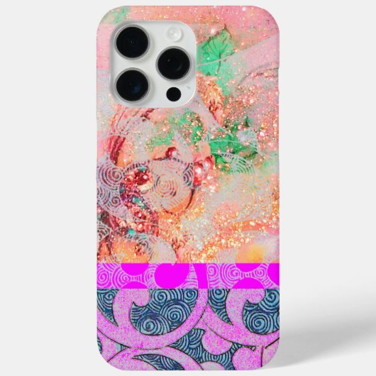 WAVES / Bright Pink Purple Swirls in金ゴールド Case-Mate iPhoneケース (裏面)