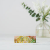 WAVES / Bright Yellow Blue Swirls in金ゴールドきらめき スキニー名刺 (スタンド正面)