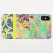 WAVES / Bright Yellow Blue Swirls in金ゴールドきらめき Case-Mate iPhoneケース (裏面(横))