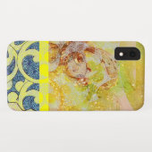 WAVES / Bright Yellow Blue Swirls in金ゴールドきらめき Case-Mate iPhoneケース (裏面(横))