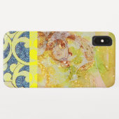 WAVES / Bright Yellow Blue Swirls in金ゴールドきらめき Case-Mate iPhoneケース (裏面(横))