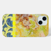 WAVES / Bright Yellow Blue Swirls in金ゴールドきらめき Case-Mate iPhoneケース (裏面 (横))
