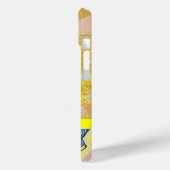 WAVES / Bright Yellow Blue Swirls in金ゴールドきらめき Case-Mate iPhoneケース (裏面 / 左)