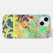WAVES / Bright Yellow Blue Swirls in金ゴールドきらめき Case-Mate iPhoneケース (裏面 (横))