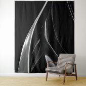 Waves in Chrome抽象芸術白黒の写真 タペストリー (インサイチュ)