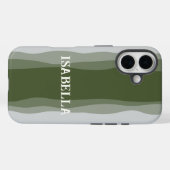 Waves in green on green and gray Case-Mate iPhoneケース (裏面 (横))