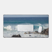 Waves In Maui，ハワイビーチ景観写真 デスクマット (キーボード&マウス)