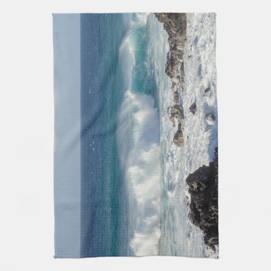 Waves In Maui, Hawaii Landscape キッチンタオル (縦)