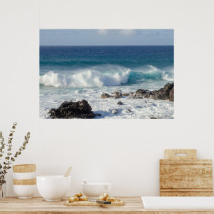 Waves In Maui, Hawaii Landscape ポスター
