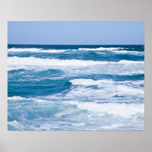 Waves in Mediterranean Sea, Mallorca, Spain ポスター (正面)
