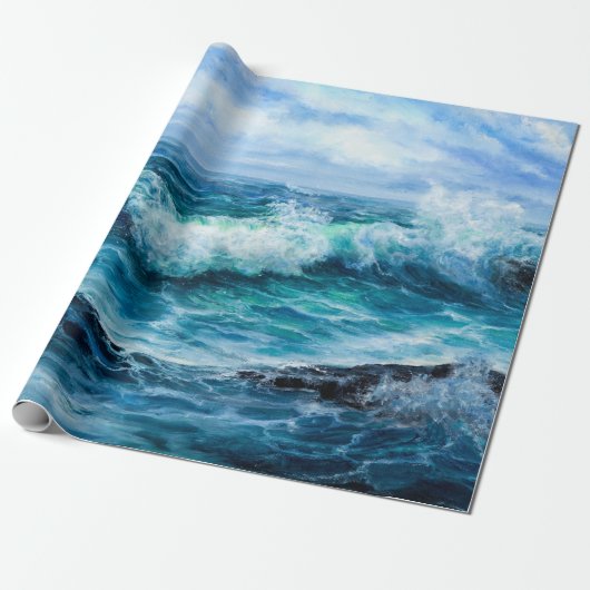 Waves in ocean. Modern Impressionism, modernism, m ラッピングペーパー (アンロールド)