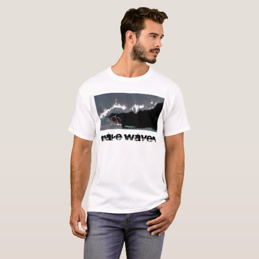 Waves Men's Pipelineの性能をマイクロファイバーにする Tシャツ (正面フル)