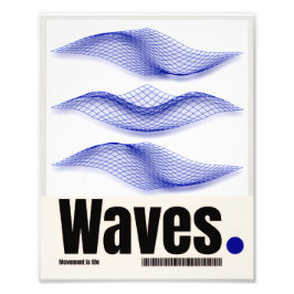 Waves – Minimal Abstract Motion Poster フォトプリント
