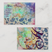 WAVES MONOGRAM,,鮮やかピンク色のブルーバイオレット 名刺 (正面/裏面)