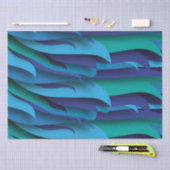 Waves of Different Colors of Blue to Green 薄葉紙 (クラフト)