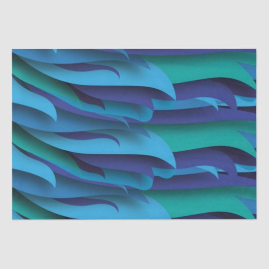 Waves of Different Colors of Blue to Green 薄葉紙 (正面)