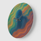 Waves of Thought Abstract Expression ラージ壁時計 (傾斜)