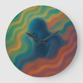 Waves of Thought Abstract Expression ラージ壁時計 (正面)