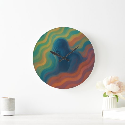 Waves of Thought Abstract Expression ラージ壁時計 (ホーム)