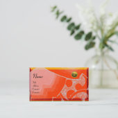 WAVES TOPAZ MONOGRAM，白い黄色のオレンジ 名刺 (スタンド正面)