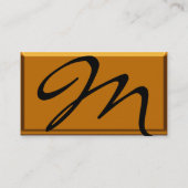 WAVES TOPAZ MONOGRAM,白い黄色のオレンジ 名刺 (裏面)