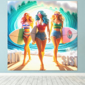 Waves & Wanderlust コレクション キャンバスプリント (インサイチュ (ウッドフロア))