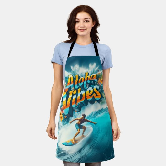 Waves & Wanderlust Collection エプロン (着用した状態)