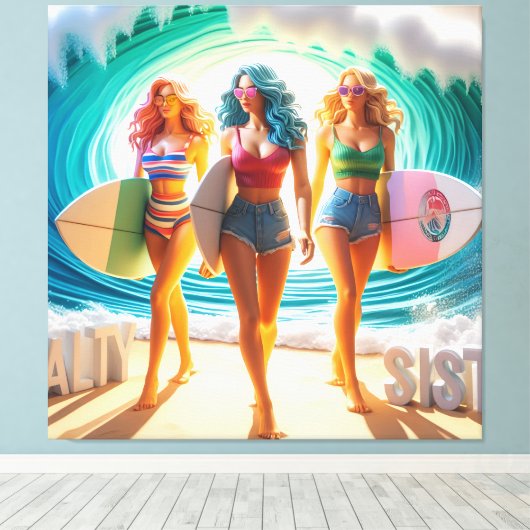 Waves & Wanderlust Collection キャンバスプリント (インサイチュ (ウッドフロア))