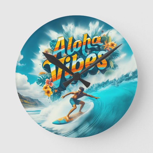 Waves & Wanderlust Collection ラウンド壁時計 (正面)