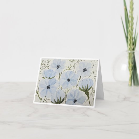 Waving Blue Flowers Greeting Card カード (正面)