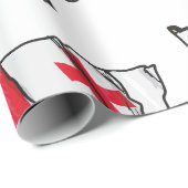 Waving Georgia Flag Red and White Five Crosses ラッピングペーパー (ロールコーナー)