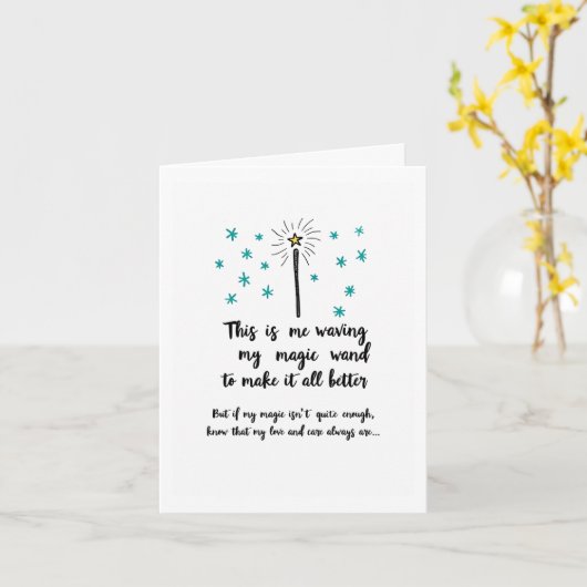Waving Magic Wand Feel Better Get Well Soon Card カード (黄色い花)