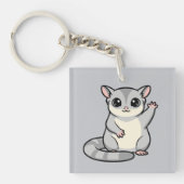 Waving Sugar Glider Cartoon Art キーホルダー (正面)